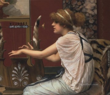  Godward Pintura - Erato en su lira Dama neoclásica John William Godward